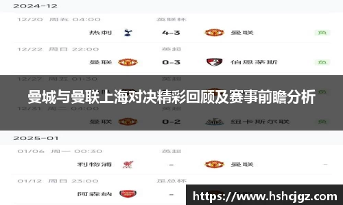 曼城与曼联上海对决精彩回顾及赛事前瞻分析